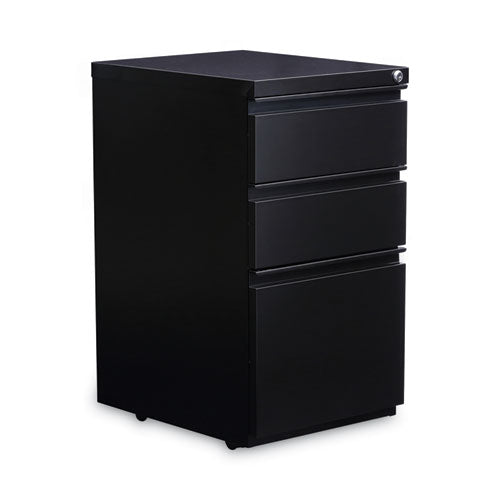 File Pedestal With Full-length Pull, Left Or Right, 3-drawers: Box/box/file, Legal/letter, Black, 14.96" X 19.29" X 27.75"