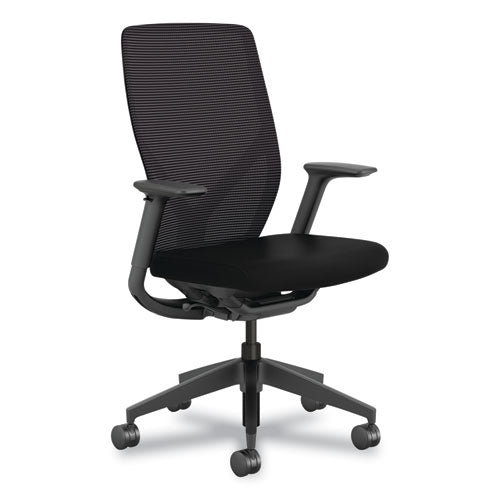 Flexion Mesh Back Task Chair, Supports Up To 300lb, 14.81" To 19.7" Seat Height, Black Seat/back/base