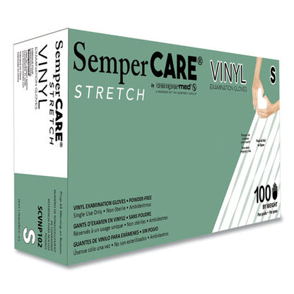 Stretch Vinyl Examination Gloves, Cream, Small, 100/box