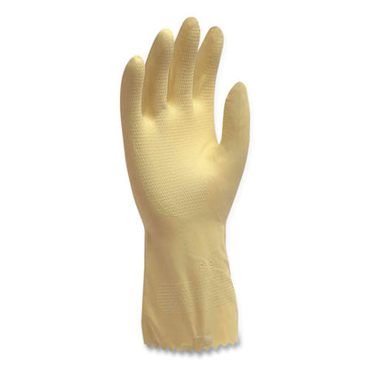 Pro L6500 Series Flock-lined Latex Gloves, 12" Long, 15 Mil, Large, Yellow, 12 Pairs