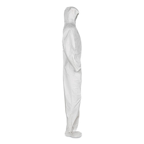 A20 Breathable Particle Protection Coveralls, Elastic Back, Hood And Boots, 4x-large, White, 20/carton