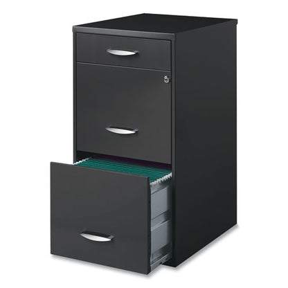 Utility File Cabinet, 3-drawers: Pencil/file/file, Letter, Charcoal, 14.5" X 18" X 27.13"