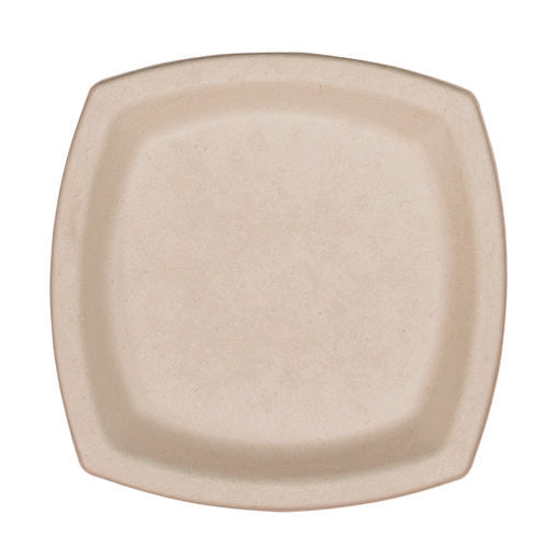 Compostable Fiber Dinnerware, Proplanet Seal, Plate, 6.7 X 6.7, Tan, 125/pack