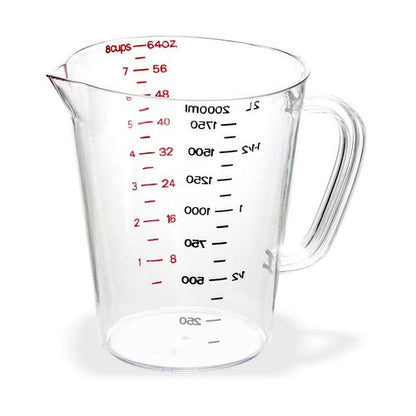 Commercial Measuring Cup, 0.5 Gal, Clear