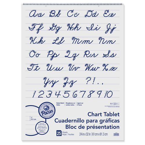 Chart Tablets, Presentation Format (1" Rule), 24 X 32, White, 25 Sheets, 12/carton