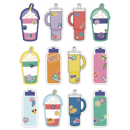 Assorted Colorful Cut-outs, We Stick Together Cups And Water Bottles, 36 Pieces