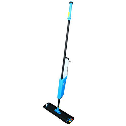 Mopster 2.0 Microfiber Bucketless Mop, 16.25 X 3.25 Blue Microfiber Head, 57" Black Aluminum Handle