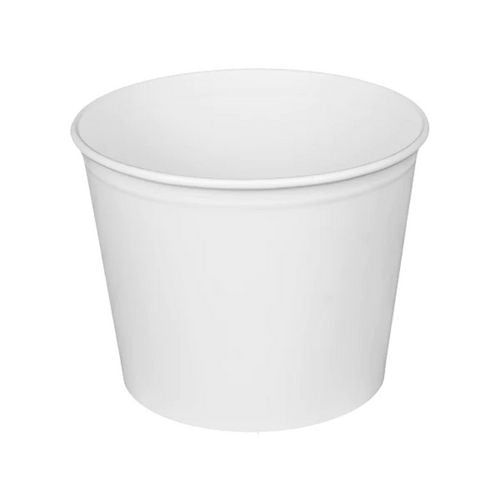 Food Bucket, 85 Oz, 7.36" Dia X 6"h, White, Paper, 180/carton