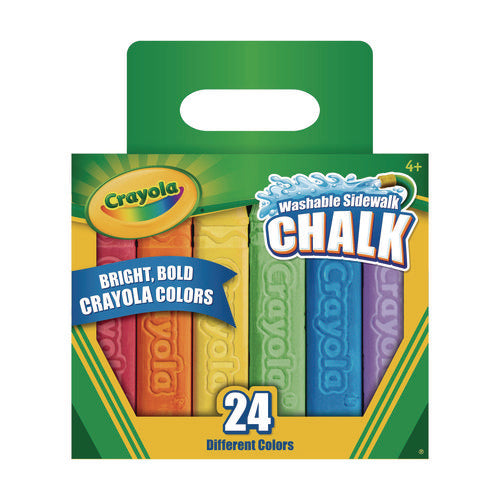 Washable Sidewalk Chalk, Tropical Colors, 4.25" X 0.75 Diameter, Assorted, 24 Sticks/set