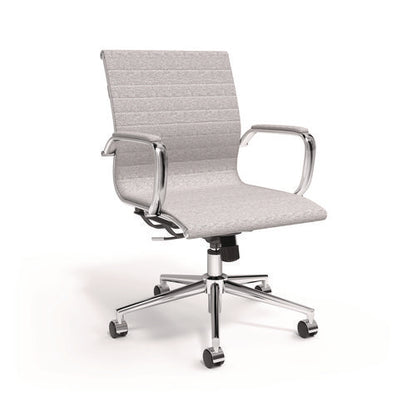 Everell Fabric Managers Chair, Supports Up To 275 Lb, 16.4" To 20.1" Seat Height, Heather Gray Seat/back, Chrome Base