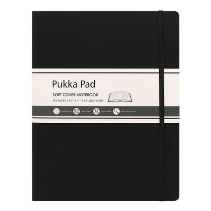 Soft Cover Notebook, College Rule, Black Cover, (96) 11 X 8.5 Sheets