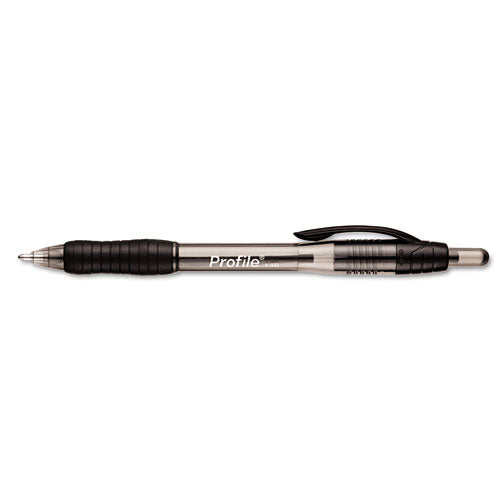 Profile Ballpoint Pen, Retractable, Bold 1.4 Mm, Black Ink, Smoke Barrel, 4/pack