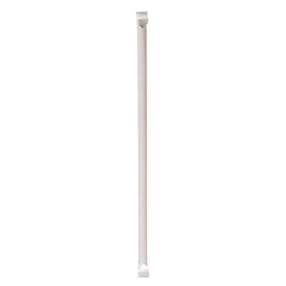 Wrapped Jumbo Straws, 10.25", Polypropylene, Red, 2,000/carton