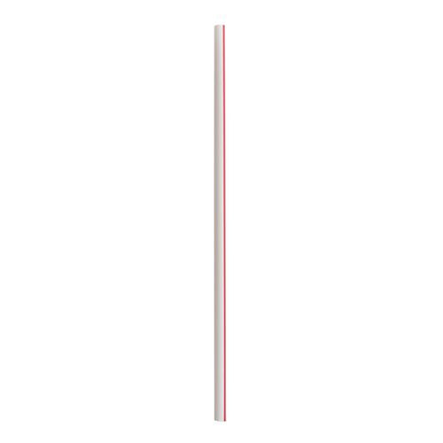 Jumbo Straws, 7.75", Polypropylene, Red/white Striped, 12,500/carton