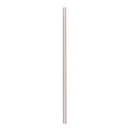 Jumbo Straws, 7.75", Polypropylene, Red/white Striped, 12,500/carton