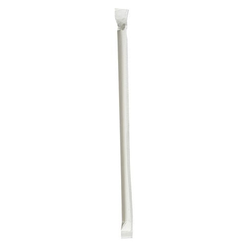 Wrapped Jumbo Paper Straws, 7.75", Paper, White, 1,280/carton