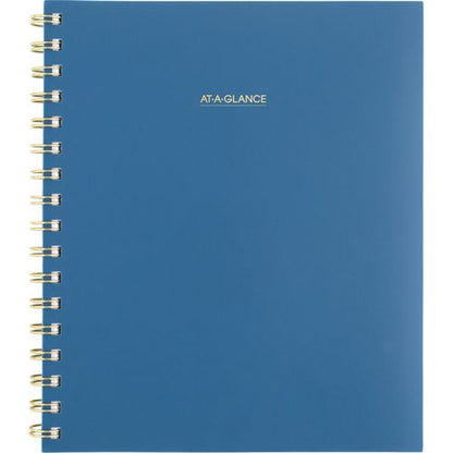 Harmony Weekly/monthly Poly Planner, 8.88 X 7.69, Blue/gold Cover, 13-month (jan To Jan): 2025 To 2026