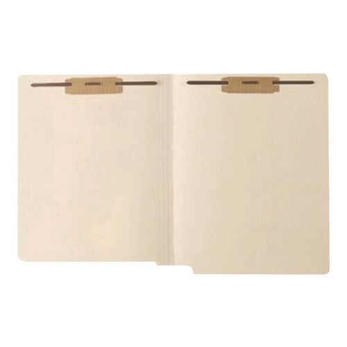 Reinforced End Tab File Folder, 0.75" Expansion, 2 Fasteners, Letter Size, Manila Exterior, 250/box