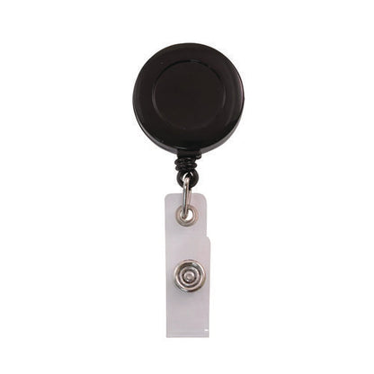 Clip-on Badge Reel, Extends 30", Black, 25/pack