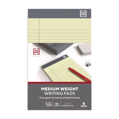 Notepads, Narrow Rule, 50 Canary Yellow 5 X 8 Sheets, 6/pack