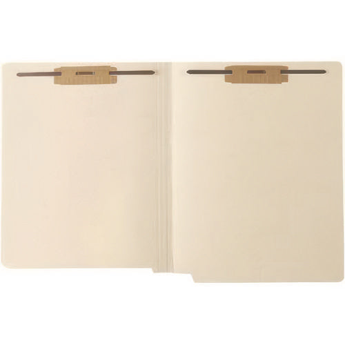 End Tab Fastener File Folder With Mylar Spine, 0.75" Expansion, 2 Fasteners, Letter Size, Manila Exterior, 50/box