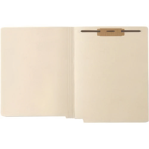 End Tab Fastener File Folder, 0.75" Expansion, 1 Fastener, Letter Size, Manila Exterior, 250/box