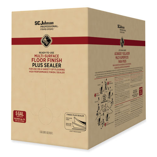 Ready-to-use Multi-surface Floor Finish Plus Sealer, Light Fresh Scent, 5 Gal Bag-in-box