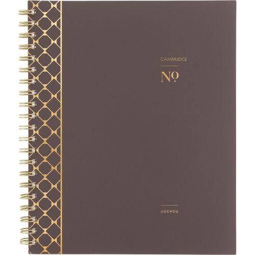 Workstyle Monthly Poly Planner, Geometric Artwork, 11 X 8.5, Java Brown/gold Cover, 12-month (jan To Dec): 2025