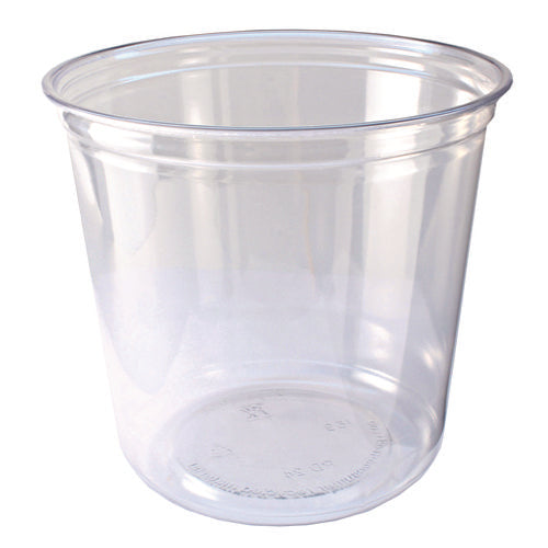 Recycleware Round Deli Container, 24 Oz, 4.6" Diameter X 3.6" H, Clear, Plastic, 500/carton