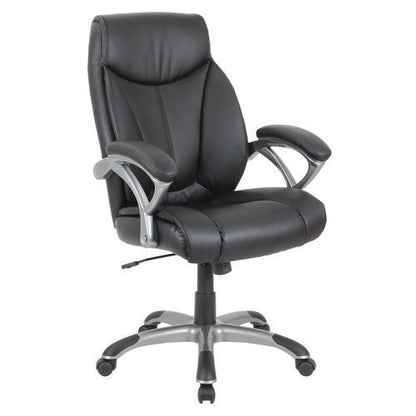 Fulford Bonded Leather High-back Manager's Chair, Supports Up To 275 Lb, 18.62 To 22.56 Seat Height, Black Seat/back/base