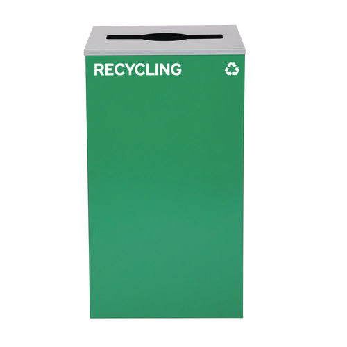 29 Gallon Trash/recycling Cans, Steel, Green Recycling Can With Mixed Lid