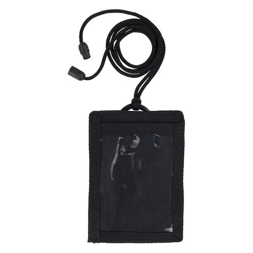 Squids 3389 Wallet Id/badge Holder,horizontal/vertical, Black, 3.75 X 5 For 2.75 X 3.5 Insert, 18" Cord