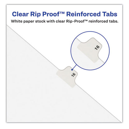 Preprinted Legal Exhibit Side Tab Index Dividers, Avery Style, 26-tab, S, 11 X 8.5, White, 25/pack, (1419)