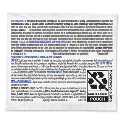 Bleach Germicidal Wipes, 1-ply, 6.75 X 9, Unscented, White, 50/box, 6 Boxes/carton