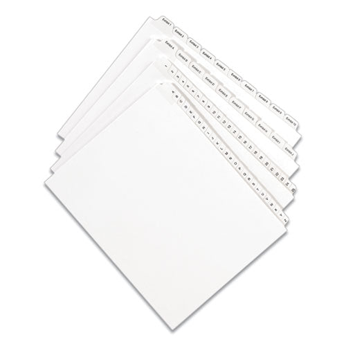 Preprinted Legal Exhibit Side Tab Index Dividers, Allstate Style, 10-tab, 3, 11 X 8.5, White, 25/pack