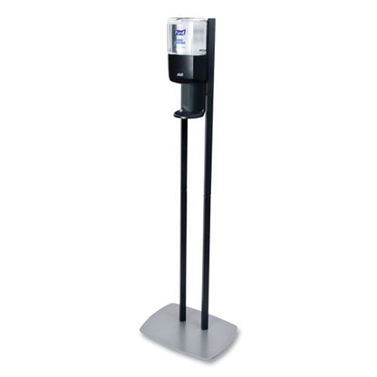 Es8 Hand Sanitizer Floor Stand With Dispenser, 1,200 Ml, 13.5 X 5 X 28.5, Graphite/silver