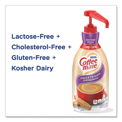 Liquid Coffee Creamer, Sweetened Original, 1.5 Liter Pump Bottle, 2/carton