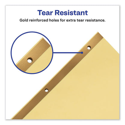 Preprinted Laminated Tab Dividers With Gold Reinforced Binding Edge, 31-tab, 1 To 31, 11 X 8.5, Buff, 1 Set