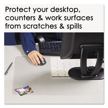 Krystalview Desk Pad With Antimicrobial Protection. Matte Finish, 17 X 12, Clear