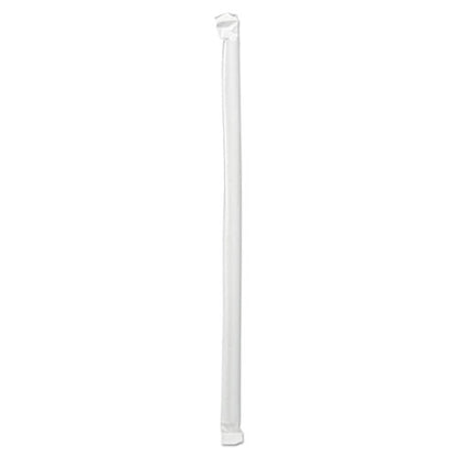 Wrapped Giant Straws, 10.25", Polypropylene, Clear, 1,000/carton