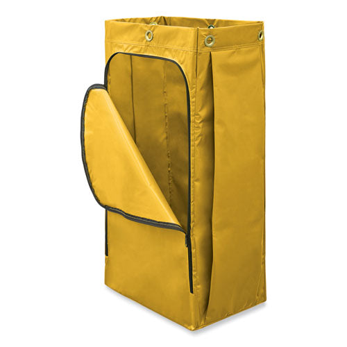 Vinyl Cleaning Cart Bag, 34 Gal, 17.5" X 33", Yellow