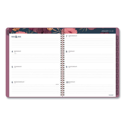 Dark Romance Weekly/monthly Planner, Dark Romance Floral Artwork, 11 X 8.5, Multicolor Cover, 13-month (jan-jan): 2024-2025