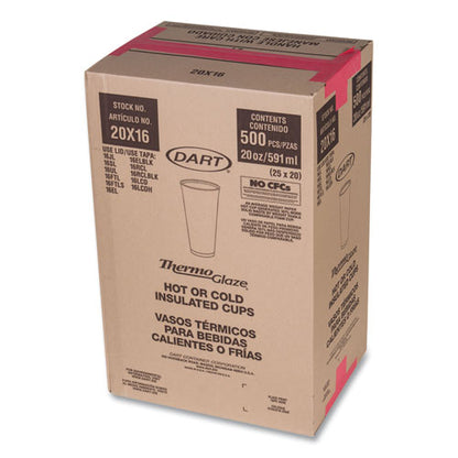 Cafe G Foam Hot/cold Cups, 20 Oz, Brown/red/white, 20/pack