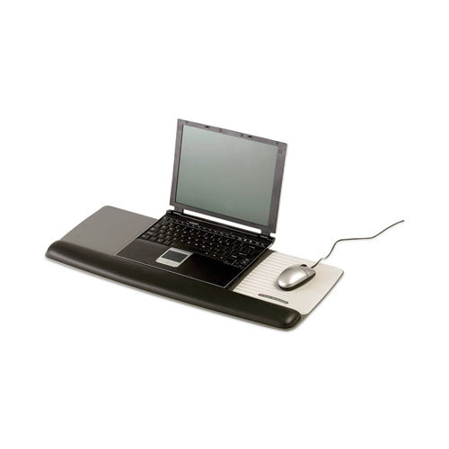 Antimicrobial Gel Mouse Pad/keyboard Wrist Rest Platform, 25.5 X 10.6, Black/silver