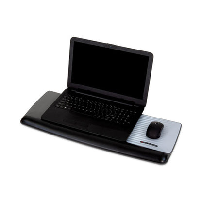 Antimicrobial Gel Mouse Pad/keyboard Wrist Rest Platform, 25.5 X 10.6, Black/silver