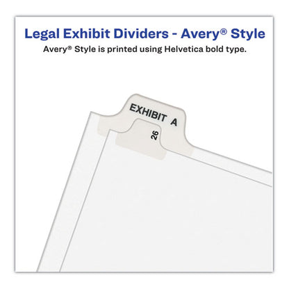 Preprinted Legal Exhibit Side Tab Index Dividers, Avery Style, 25-tab, 326 To 350, 11 X 8.5, White, 1 Set, (1343)