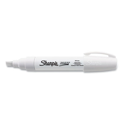 Permanent Paint Marker, Extra-broad Chisel Tip, White