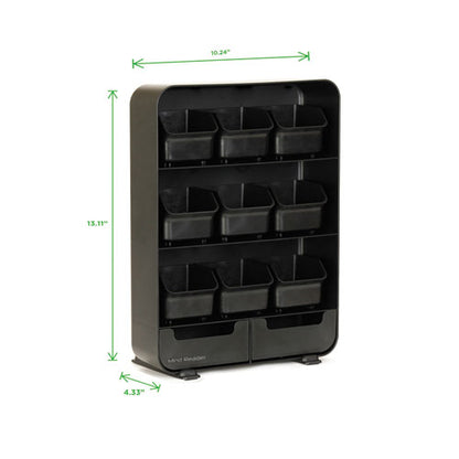 Baggy Nine-drawer Tea Bag And Accessory Holder, 10.24 X 4.33 X 13.11, Black