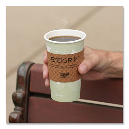 Ecogrip Hot Cup Sleeves - Renewable And Compostable, Fits 12, 16, 20, 24 Oz Cups, Kraft, 1,300/carton