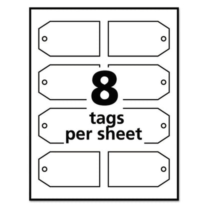 Printable Rectangular Tags With Strings, 2 X 3.5, Matte White, 96/pack